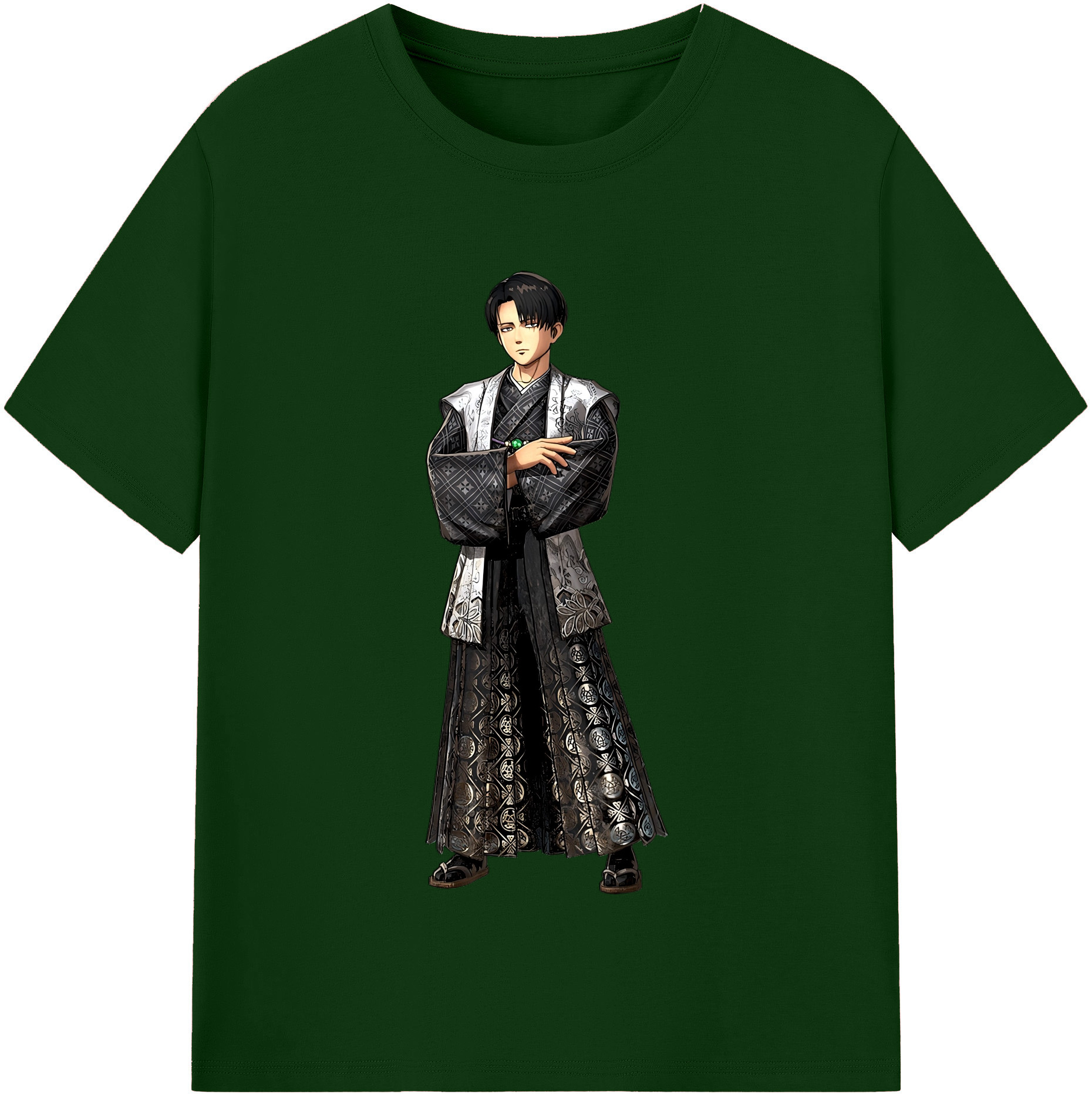 （画像用） 進撃の巨人 リヴァイ·アッカーマン Attack on Titan Levi Ackerman 綿100％半袖Tシャツ（フロントプリント）